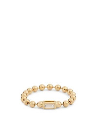 Flapper 18K Gold Ring With Baguette Diamond