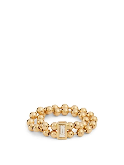 Flapper 18K Gold Two Row Band With Diamond