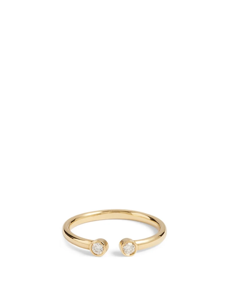 Essentials 18K Gold Gap Stacking Ring With Diamonds