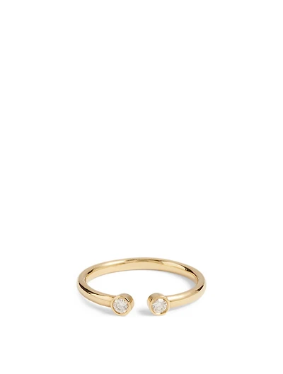 Essentials 18K Gold Gap Stacking Ring With Diamonds