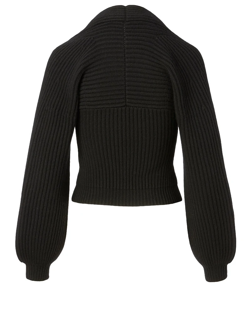 Wool And Cashmere Draped Neck Sweater