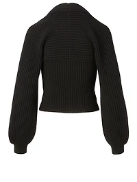 Wool And Cashmere Draped Neck Sweater