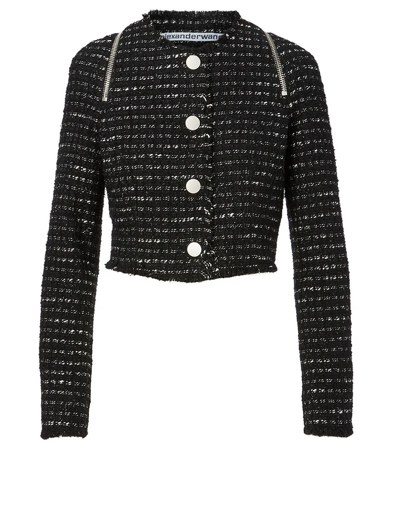 Wool-Blend Cropped Blazer
