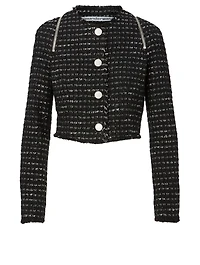 Wool-Blend Cropped Blazer