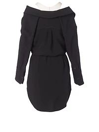 Silk Shrugged-Off Shirt Dress