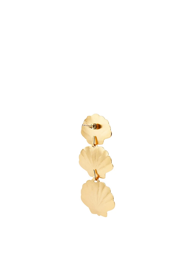 La Isla Gold-Plated Bronze Cascading Shell Earrings