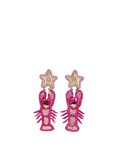 La Isla Iraca Palm And Gold-Plated Bronze Lobster Earrings