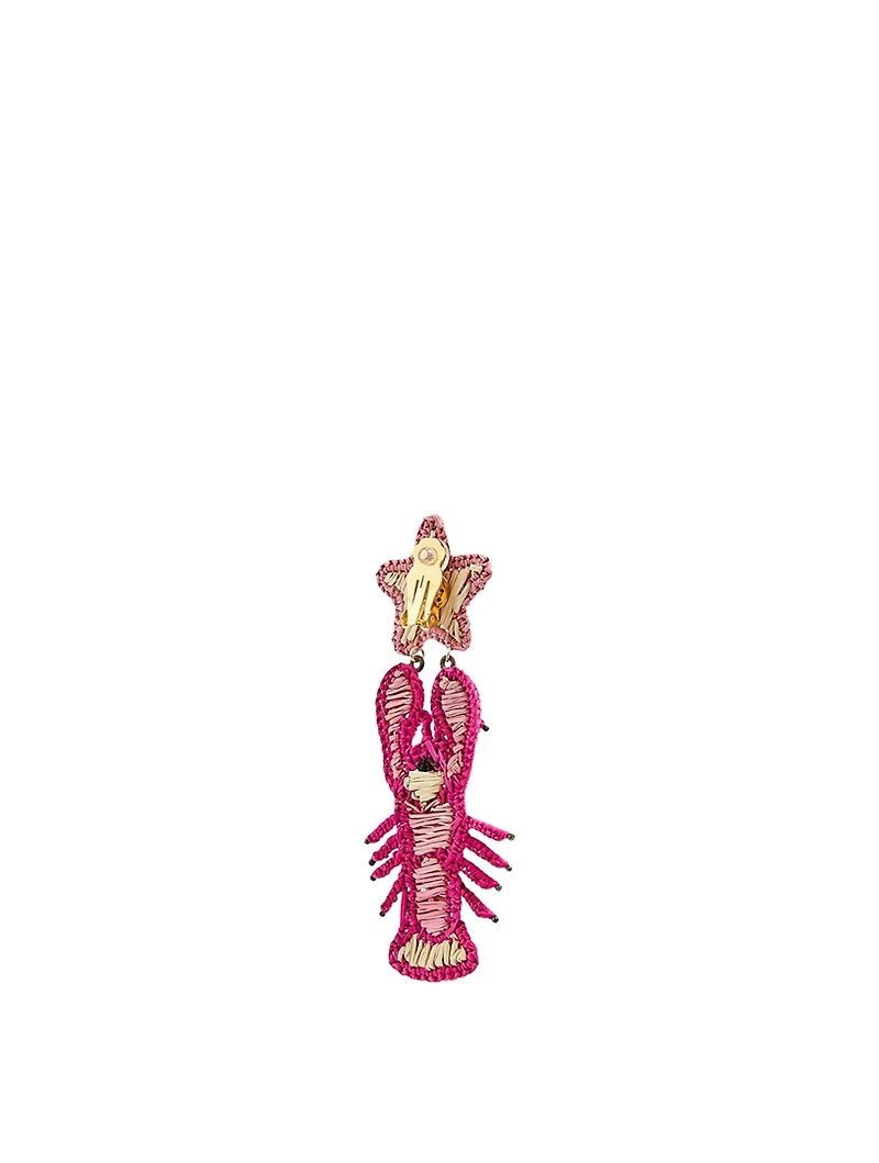 La Isla Iraca Palm And Gold-Plated Bronze Lobster Earrings