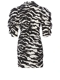 Farah Silk-Blend Mini Dress Zebra Print