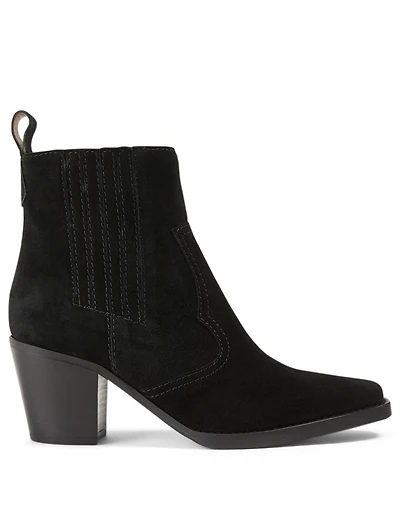 Suede Western Ankle Boots
