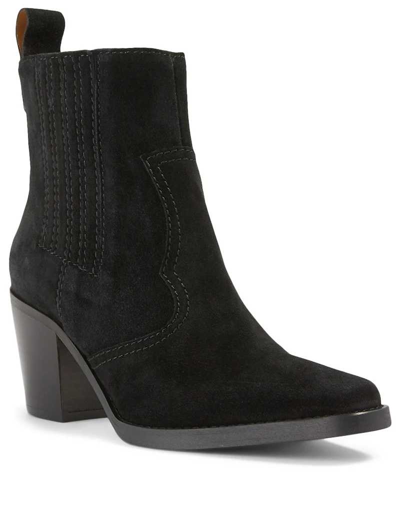 Suede Western Ankle Boots