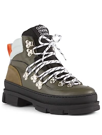 Sporty Hiking Leather Lace-Up Ankle Boots