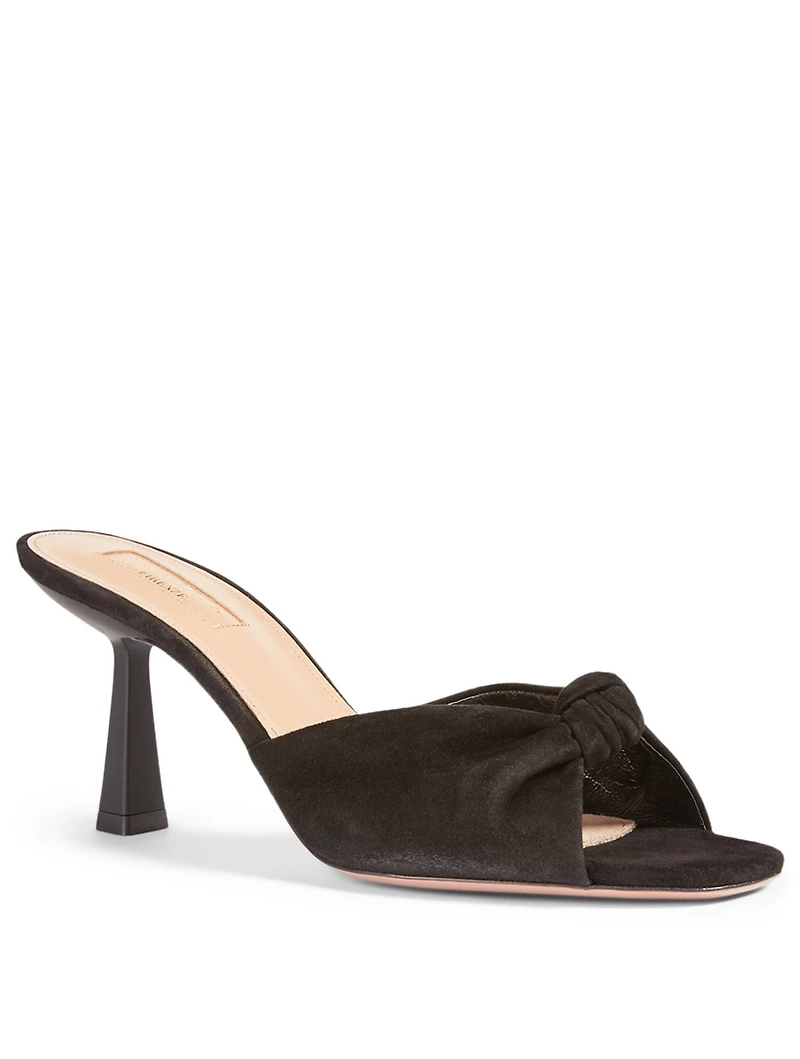 Pasha 75 Suede Heeled Mule Sandals