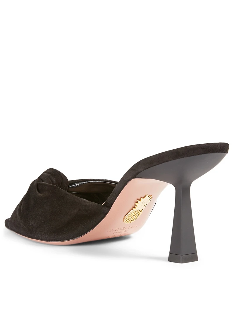 Pasha 75 Suede Heeled Mule Sandals