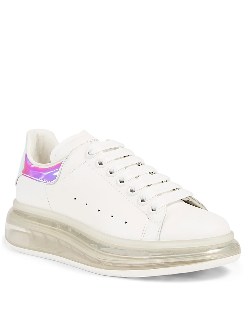 Oversized Leather Sneakers With Clear Sole