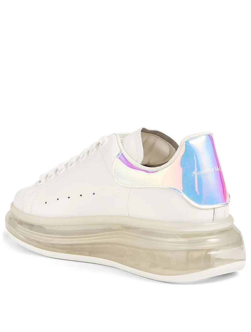 Oversized Leather Sneakers With Clear Sole