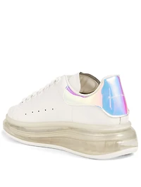 Oversized Leather Sneakers With Clear Sole