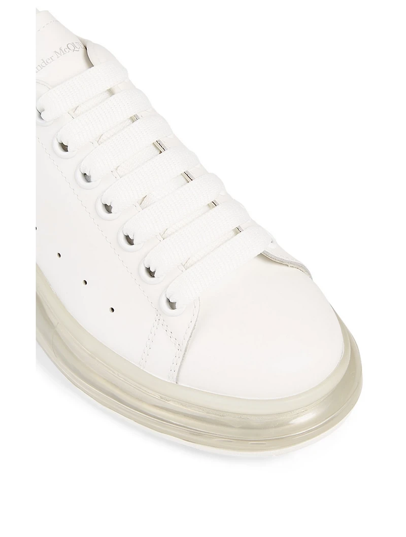 Oversized Leather Sneakers With Clear Sole