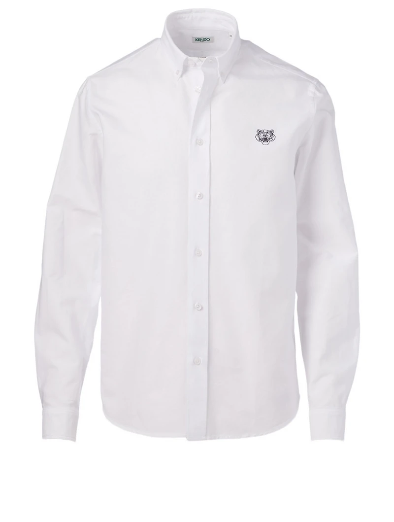 Cotton Shirt With Tiger Crest