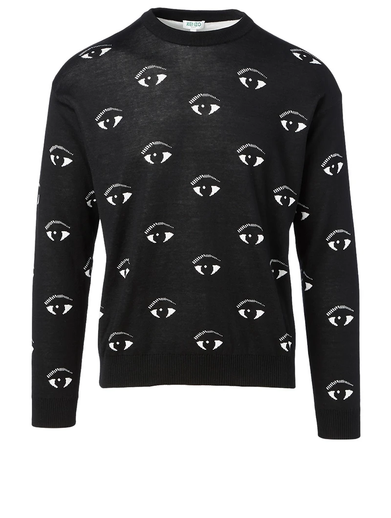 Cotton Sweater Eye Print