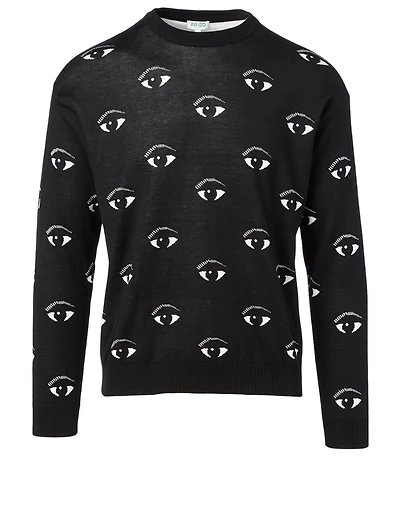 Cotton Sweater Eye Print