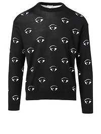 Cotton Sweater Eye Print