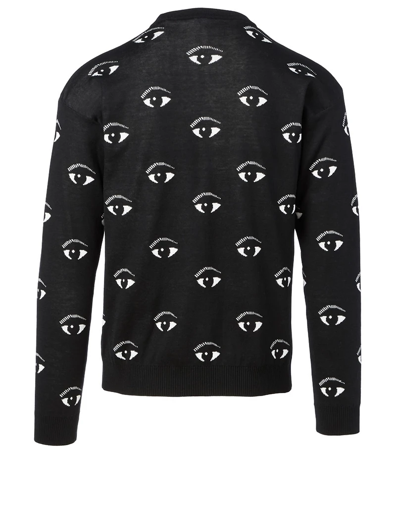 Cotton Sweater Eye Print