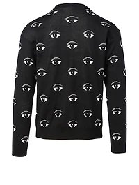 Cotton Sweater Eye Print