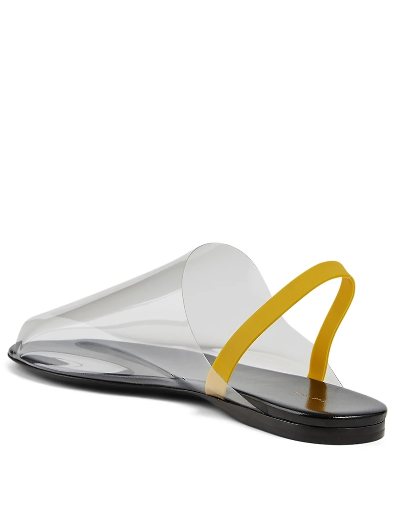 Clear Vinyl And Leather Slingback Sandals