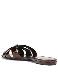 Tribute Tortoiseshell Patent Leather Slide Sandals