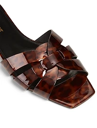 Tribute Tortoiseshell Patent Leather Slide Sandals