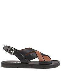 Leather Crisscross Slingback Sandals
