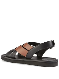 Leather Crisscross Slingback Sandals