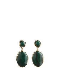 Ovo Drop Earrings With Malachite