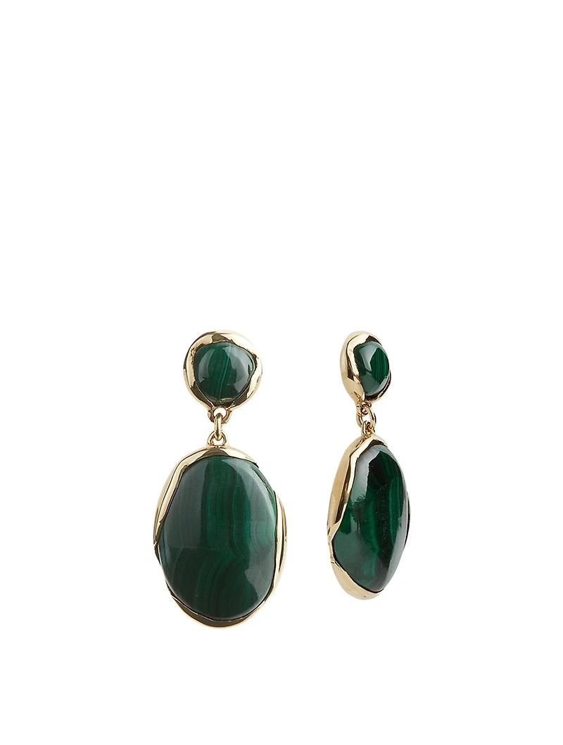 Ovo Drop Earrings With Malachite