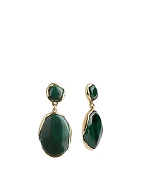 Ovo Drop Earrings With Malachite