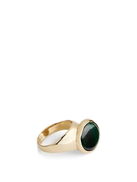 Offset Ring With Malachite