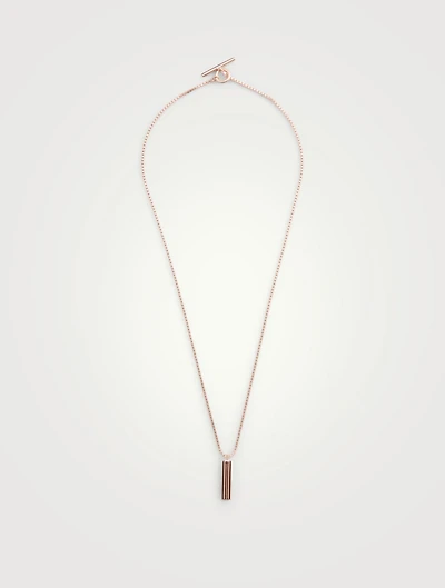 Acies Single 18K Rose Gold Matte Plated Necklace