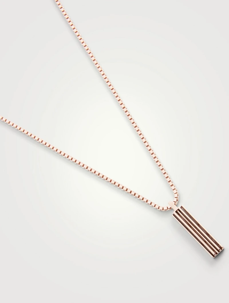 Acies Single 18K Rose Gold Matte Plated Necklace
