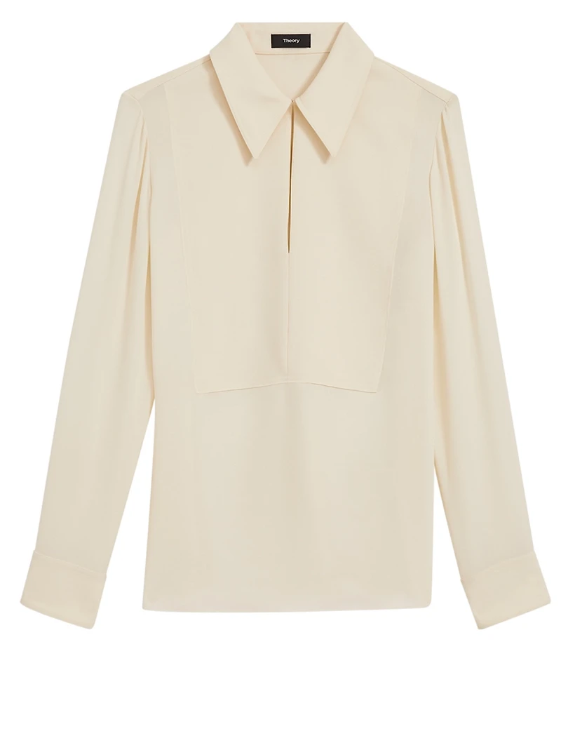 Silk Yoke Pullover Shirt