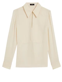 Silk Yoke Pullover Shirt