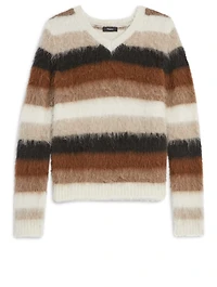 Alpaca Wool Sweater Striped Print