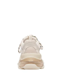 Triple S Clear Sole Leather And Mesh Sneakers