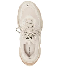Triple S Clear Sole Leather And Mesh Sneakers