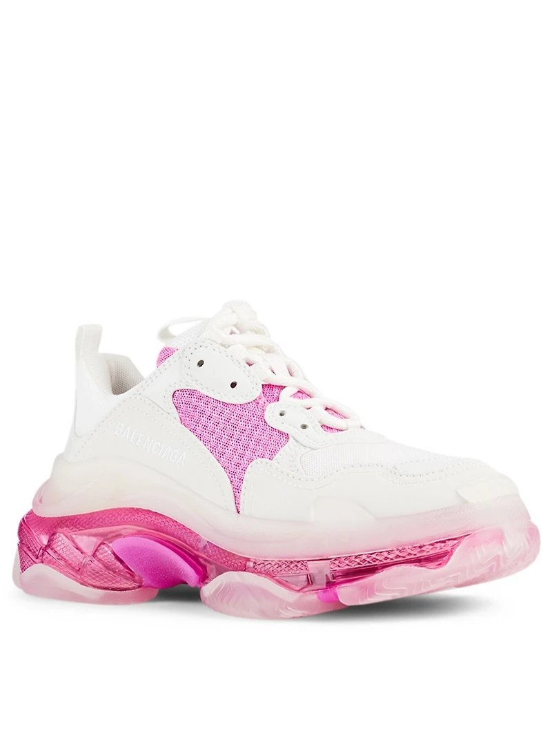 Triple S Clear Sole Mesh Sneakers