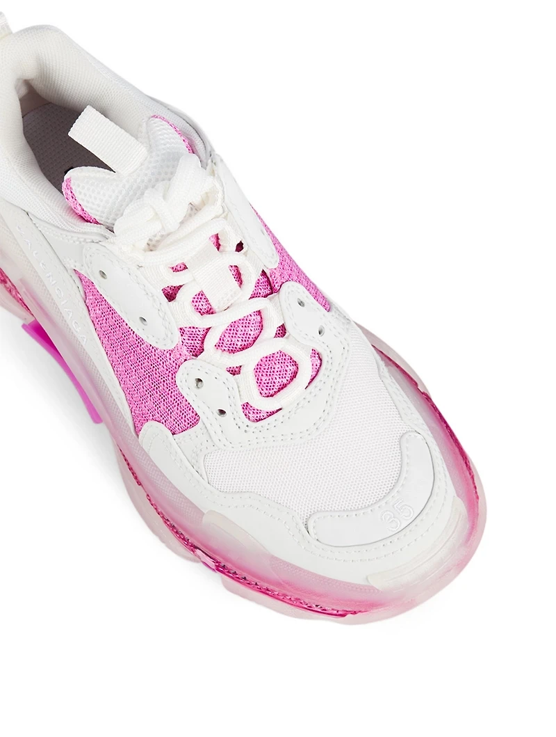 Triple S Clear Sole Mesh Sneakers