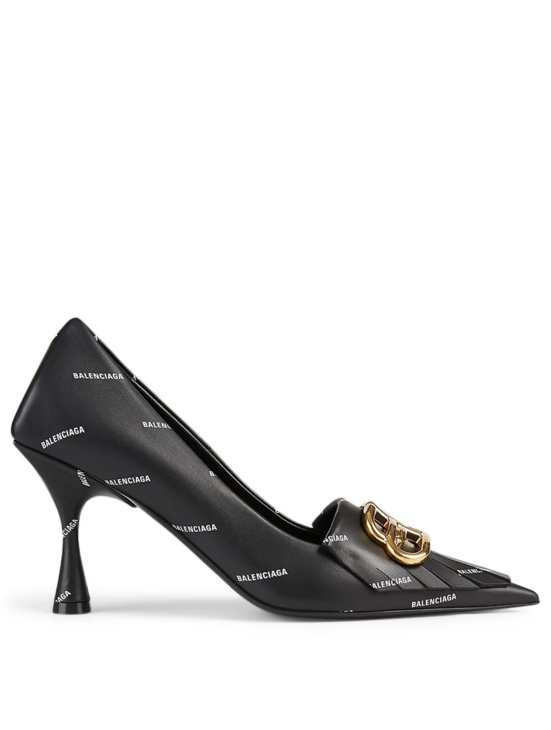 Fringe Knife BB Leather Pumps Logo Print