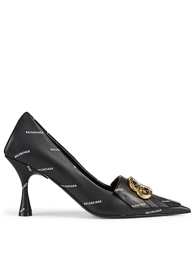 Fringe Knife BB Leather Pumps Logo Print