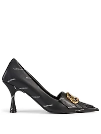 Fringe Knife BB Leather Pumps Logo Print