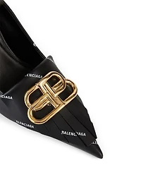 Fringe Knife BB Leather Pumps Logo Print